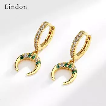 Серьги-капли Lindon из медного сплава с цирконом, серьги-капли для женщин, подарки на свадьбу серебряный