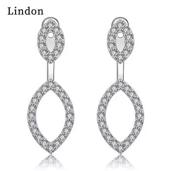 Серьги-капли Lindon из медного сплава с цирконом, серьги-капли для женщин, подарки на свадьбу серебряный