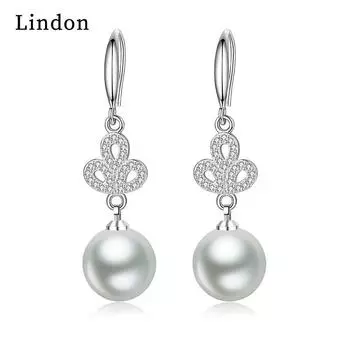 Серьги-капли Lindon из медного сплава с цирконием, серьги-капли для женщин, подарки на свадьбу 10mm