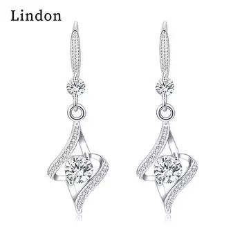 Серьги-капли Lindon из медного сплава с цирконием, серьги-капли для женщин, подарки на свадьбу