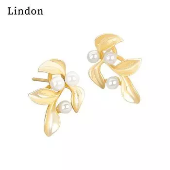 Серьги-капли Lindon из медного сплава с синтетическим жемчугом, серьги-капли для женщин, подарки для свадебной вечеринки серебряный