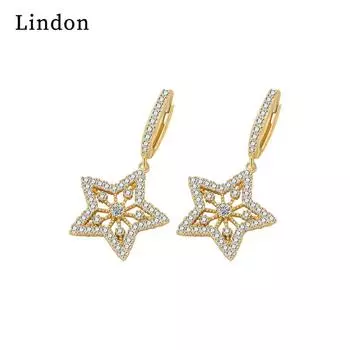 Серьги-капли Lindon из медного сплава с цирконом, серьги-капли для женщин, подарки на свадьбу серебряный