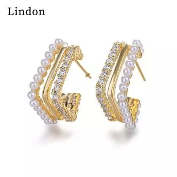 Серьги-капли Lindon из медного сплава с цирконом, серьги-капли для женщин, подарки на свадьбу золотой