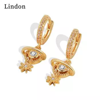 Серьги-капли Lindon из медного сплава с цирконом, серьги-капли для женщин, подарки на свадьбу серебряный