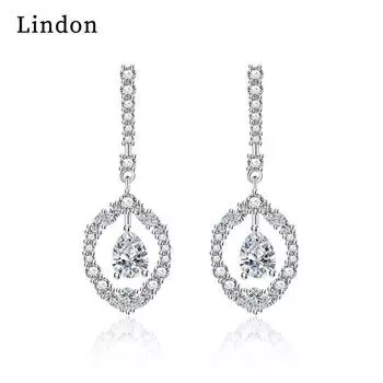 Серьги-капли Lindon из медного сплава с цирконом, серьги-капли для женщин, подарки на свадьбу белый