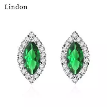 Серьги-капли Lindon из медного сплава с цирконом, серьги-капли для женщин, подарки на свадьбу зелёный