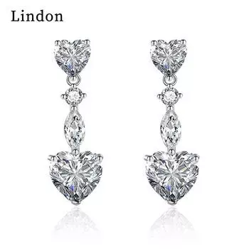 Серьги-капли Lindon из медного сплава с цирконом, серьги-капли для женщин, подарки на свадьбу белый