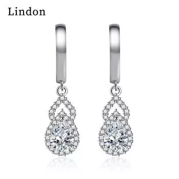 Серьги-капли Lindon из медного сплава с цирконом, серьги-капли для женщин, подарки на свадьбу белый