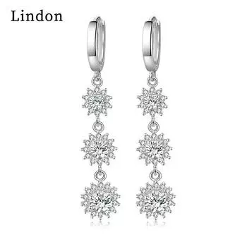 Серьги-капли Lindon из медного сплава с цирконием, серьги-капли для женщин, подарки на свадьбу белый