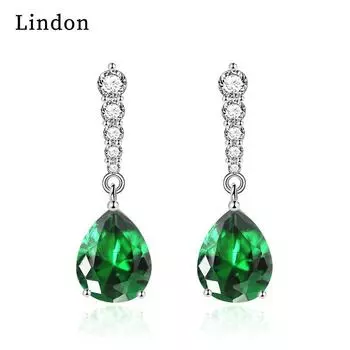 Серьги-капли Lindon из медного сплава с цирконом, серьги-капли для женщин, подарки на свадьбу белый