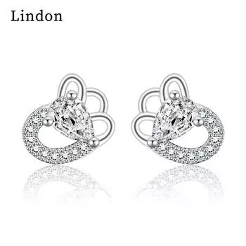 Серьги-капли Lindon из медного сплава с цирконом, серьги-капли для женщин, подарки на свадьбу серебряный