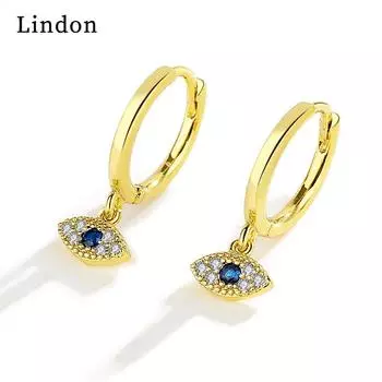 Серьги-капли Lindon из медного сплава с цирконом, серьги-капли для женщин, подарки на свадьбу серебряный