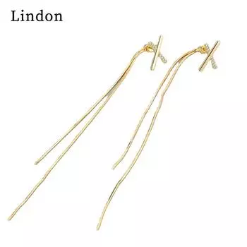 Серьги-капли Lindon из медного сплава с цирконом, серьги-капли для женщин, подарки на свадьбу серебряный