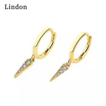 Серьги-капли Lindon из медного сплава с цирконом, серьги-капли для женщин, подарки на свадьбу серебряный