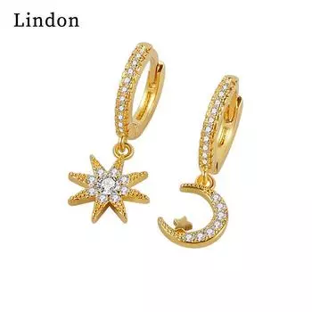 Серьги-капли Lindon из медного сплава с цирконом, серьги-капли для женщин, подарки на свадьбу серебряный