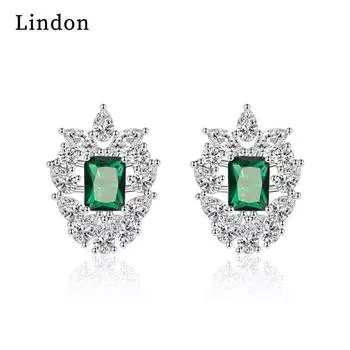 Серьги-капли Lindon из медного сплава с цирконом, серьги-капли для женщин, подарки на свадьбу розовый