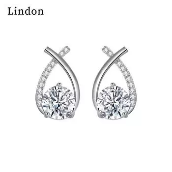 Серьги-капли Lindon из медного сплава с цирконом, серьги-капли для женщин, подарки на свадьбу серебряный