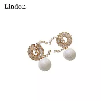 Серьги-капли Lindon из медного сплава с цирконом, серьги-капли для женщин, подарки на свадьбу серебряный