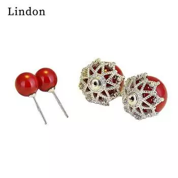 Серьги-капли Lindon из медного сплава с синтетическим жемчугом для женщин, подарки на свадьбу красный