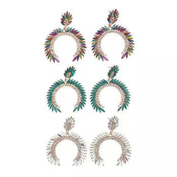 Серьги-капли Marquise Flower KC Gold, блестящие полукруглые серьги-капли для свадьбы Colorful