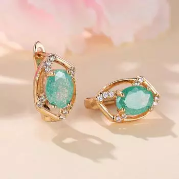 Серьги-капли овальной огранки с матовым зеленым цирконием для женщин, роскошные повседневные свадебные серьги золотого цвета, ювелирные изделия для вечеринок, модные аксессуары зелёный/золотой