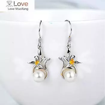 Серьги-капли с искусственным жемчугом для женщин, модные элегантные женские украшения для вечеринок, двухцветный дизайн, изысканные аксессуары