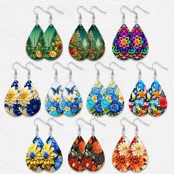 Серьги-капли с камуфляжным принтом «Бабочка», симпатичные подвески для девочек, ювелирные изделия для женщин розовый