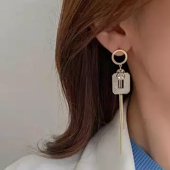 Серьги-капли с кристаллами циркона, модные винтажные серьги в стиле хип-хоп, простые черные, белые, прямоугольные, с кисточками, дизайнерские украшения для вечеринок