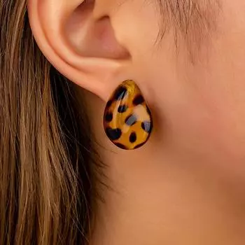 Серьги-капли с леопардовым принтом для женщин