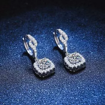 Серьги-капли с муассанитом для женщин, белое золото, лабораторные бриллианты, свадебные украшения, серьги из стерлингового серебра S925 0.5ct 5mm