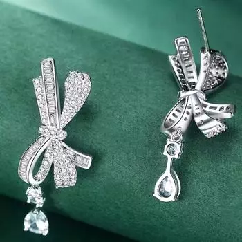 Серьги-капли с муассанитом из стерлингового серебра 925 пробы 3ex грушевидной огранки 3 карата с муассанитом для женщин в подарок