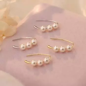 Серьги-капли с жемчугом Натуральные и универсальные Легкие Роскошные Милые и Освежающие Серьги для Прокалывания Ушей