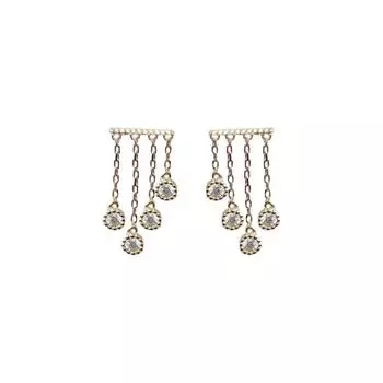 Серьги-капли с золотой кисточкой в виде одной линии Серьги-серьги Серьги-серьги Женский темперамент Легкая роскошь Новый стиль