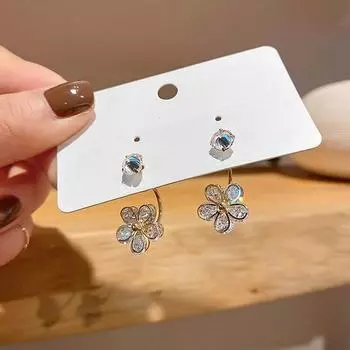 Серьги-капли Shinning Flower для женщин, элегантные, с кубическим цирконием, модные украшения, все сочетаются