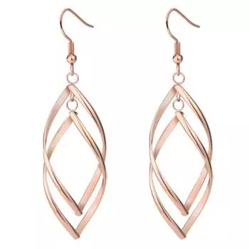 Серьги-капли Волнистый аксессуар Яркий блеск серебряный