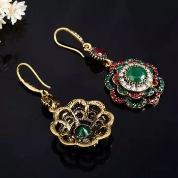 Серьги-капли в этническом стиле, длинные клипсы с кристаллами, винтажные вечерние манжеты, свадебные богемные серьги для женщин античная золотой