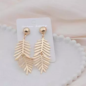 Серьги-капли в богемном стиле для свадьбы, модные эффектные темпераментные висячие серьги в форме листа, женские украшения для ушей золотой