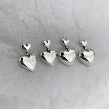 Серьги-капли в форме сердца из стерлингового серебра 925 пробы для женщин и девушек, элегантные ювелирные изделия для свадебной вечеринки Eh154