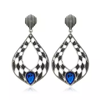 Серьги-капли в стиле ретро с полыми большими каплями воды, серьги в европейском, американском и богемном этническом стиле красный