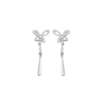 Серьги-капли в виде бабочек, маленькие, свежие, модные и литературные серьги с темпераментом, показывающие лицо, тонкие и длинные серьги с бахромой. copper (with ear plugs)