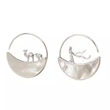 Серьги-капли в виде полумесяца для женщин, модные висячие украшения из сплава для повседневных поездок и универсальные серьги серебряный