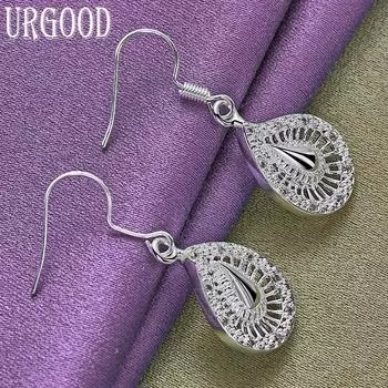 Серьги-капли воды из стерлингового серебра 925 пробы, модные украшения 1.30*1.70cm