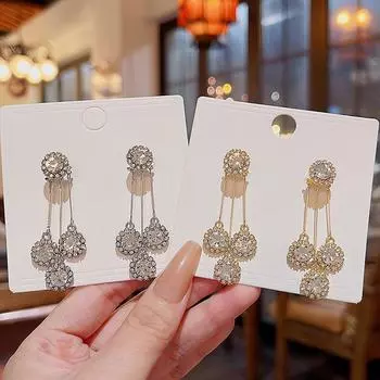 Серьги-кисточки из серебра 925 пробы с цирконами — элегантный, модный и универсальный дизайн для женщин A921 золотой