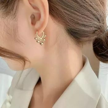 Серьги-кисточки из стерлингового серебра 925 пробы для женщин, милые французские серьги-кольца в форме сердца, модные ювелирные изделия золотистый