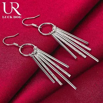 Серьги-кисточки из стерлингового серебра 925 пробы, модные свадебные украшения 3.90*2.40cm