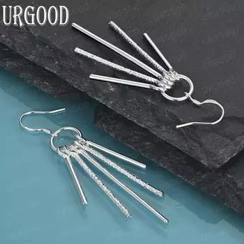 Серьги-кисточки из стерлингового серебра 925 пробы, модные свадебные украшения 3.90*2.40cm