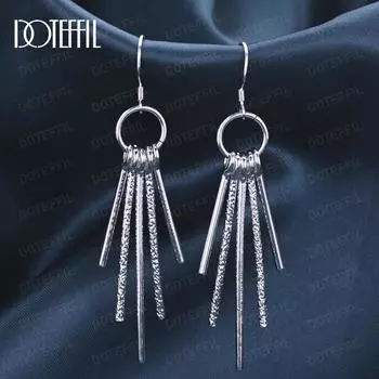 Серьги-кисточки из стерлингового серебра 925 пробы, модные свадебные украшения 3.90*2.40cm