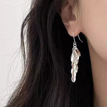 Серьги-кисточки из сверкающей пшеницы 2025 года — уникальный стиль для женщин высшего класса Leaf Tassel Earrings
