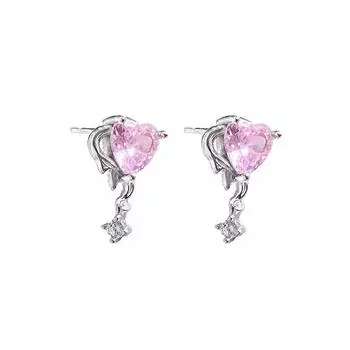 Серьги-кисточки Love Tassel Sweet Pink Super Dreamy Girl Трогательные серьги-сердечки для студентов