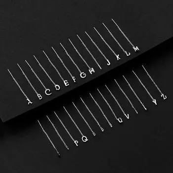 Серьги-кисточки с буквами алфавита Banyan Tree из стерлингового серебра 925 пробы — изысканный дизайн, длинные, высокого класса. Letter A single платиновый